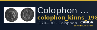 Colophon Kinns 1980 Period IV, AR VII — CANOA