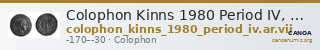 Colophon Kinns 1980 Period IV, AR VII — CANOA