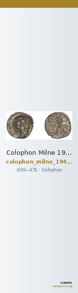 Colophon Milne 1941 Period I, quarter-obols — CANOA