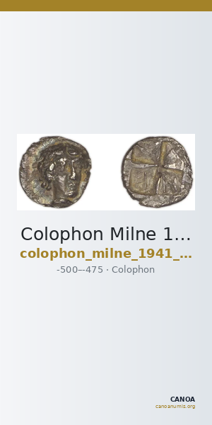 Colophon Milne 1941 Period I, quarter-obols — CANOA