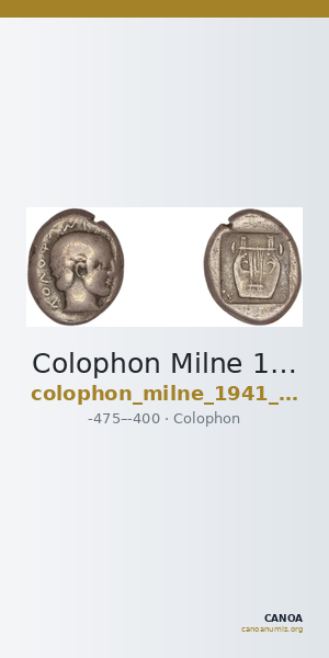 Colophon Milne 1941 Period II, drachms and obols — CANOA