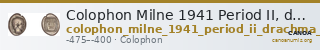 Colophon Milne 1941 Period II, drachms and obols — CANOA