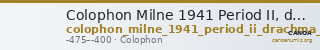 Colophon Milne 1941 Period II, drachms, quarter drachms, half-obols — CANOA