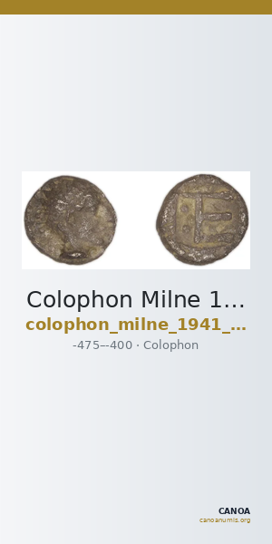 Colophon Milne 1941 Period II, quarter-obols — CANOA