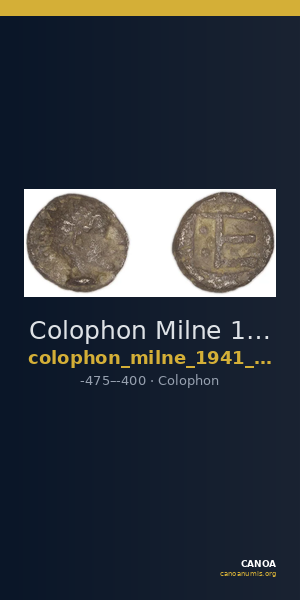 Colophon Milne 1941 Period II, quarter-obols — CANOA