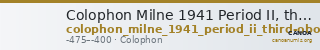 Colophon Milne 1941 Period II, third-obols — CANOA