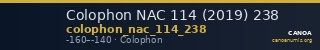 Colophon NAC 114 (2019) 238 — CANOA