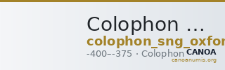 Colophon SNG Oxford 296 — CANOA
