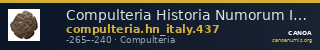 Compulteria Historia Numorum Italy 437 — CANOA