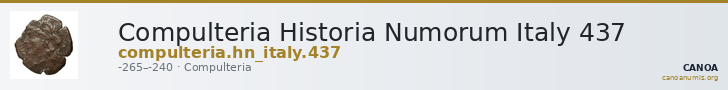Compulteria Historia Numorum Italy 437 — CANOA