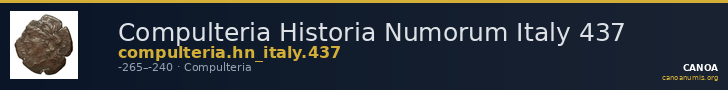 Compulteria Historia Numorum Italy 437 — CANOA
