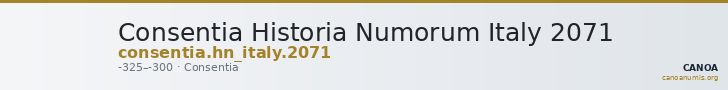 Consentia Historia Numorum Italy 2071 — CANOA