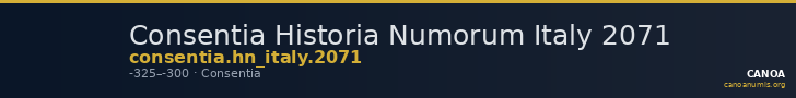 Consentia Historia Numorum Italy 2071 — CANOA