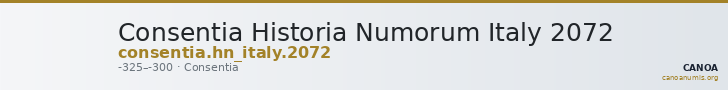 Consentia Historia Numorum Italy 2072 — CANOA