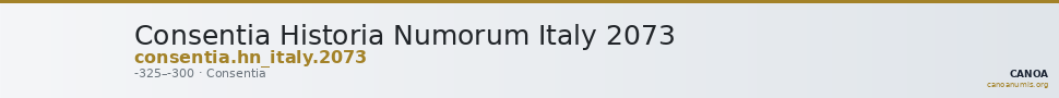 Consentia Historia Numorum Italy 2073 — CANOA