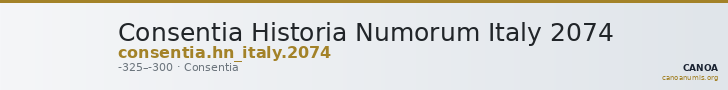 Consentia Historia Numorum Italy 2074 — CANOA