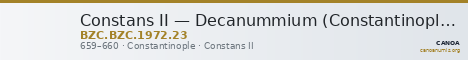 Constans II — Decanummium (Constantinople, 659–660) — CANOA