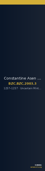 Constantine Asen (Tich) — Trikephalon (Aspron Trachy) (Uncertain Mint, 1257) — CANOA