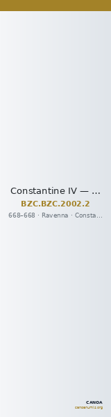Constantine IV — Solidus (Ravenna, 668) — CANOA