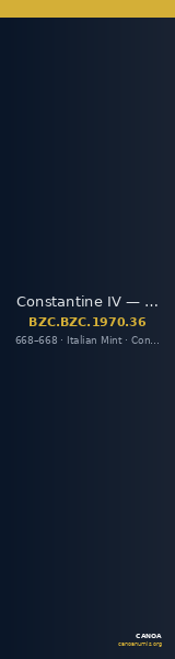 Constantine IV — Tremissis (Italian Mint, 668) — CANOA