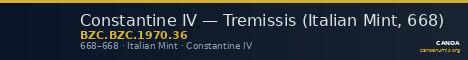 Constantine IV — Tremissis (Italian Mint, 668) — CANOA