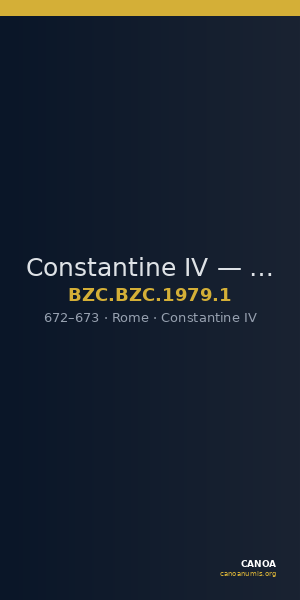 Constantine IV — Tremissis (Rome, 672–673) — CANOA