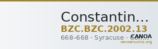 Constantine IV — Tremissis (Syracuse, 668) — CANOA