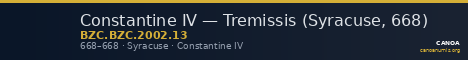 Constantine IV — Tremissis (Syracuse, 668) — CANOA