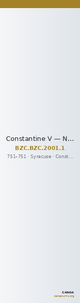 Constantine V — Nomisma (Syracuse, 751) — CANOA