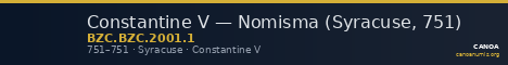 Constantine V — Nomisma (Syracuse, 751) — CANOA