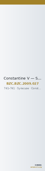 Constantine V — Solidus (Syracuse, 741) — CANOA