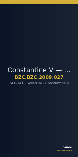 Constantine V — Solidus (Syracuse, 741) — CANOA