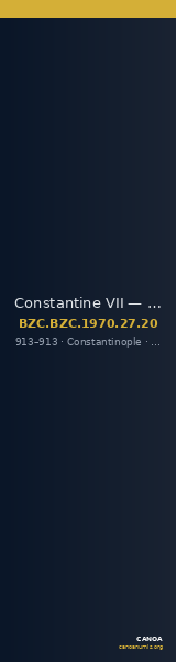 Constantine VII — Follis (Constantinople, 913) — CANOA