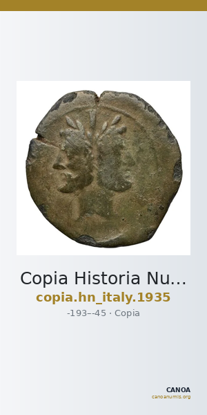 Copia Historia Numorum Italy 1935 — CANOA