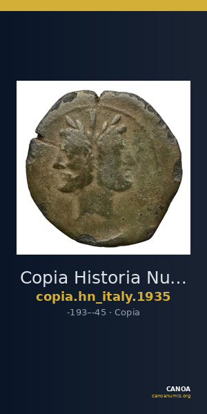 Copia Historia Numorum Italy 1935 — CANOA