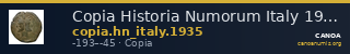 Copia Historia Numorum Italy 1935 — CANOA