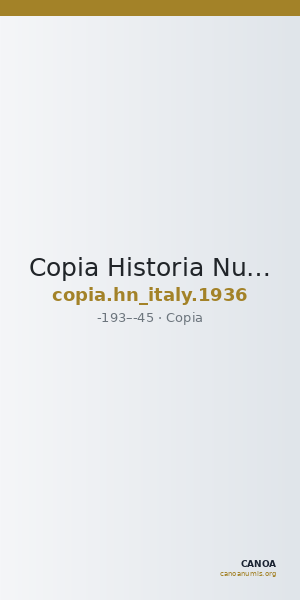 Copia Historia Numorum Italy 1936 — CANOA