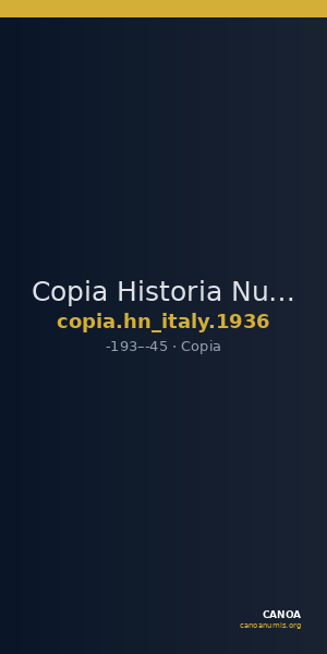 Copia Historia Numorum Italy 1936 — CANOA