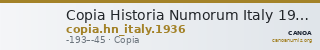 Copia Historia Numorum Italy 1936 — CANOA