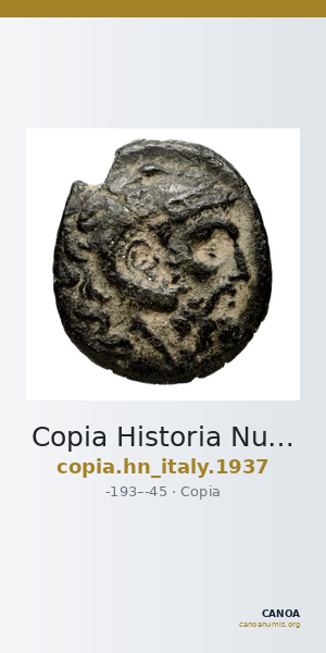Copia Historia Numorum Italy 1937 — CANOA