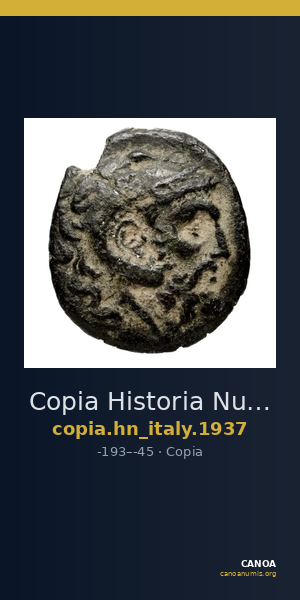 Copia Historia Numorum Italy 1937 — CANOA