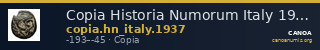 Copia Historia Numorum Italy 1937 — CANOA