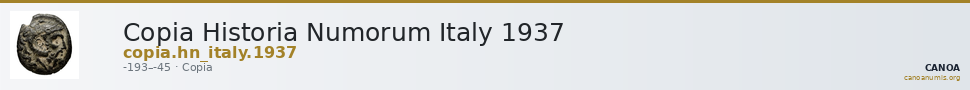 Copia Historia Numorum Italy 1937 — CANOA