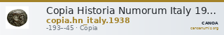Copia Historia Numorum Italy 1938 — CANOA