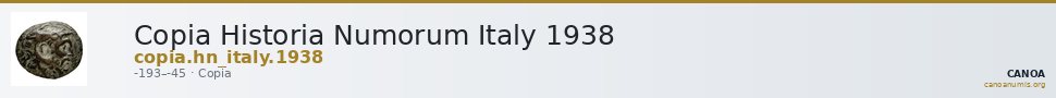 Copia Historia Numorum Italy 1938 — CANOA