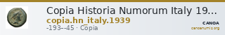 Copia Historia Numorum Italy 1939 — CANOA
