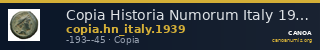 Copia Historia Numorum Italy 1939 — CANOA