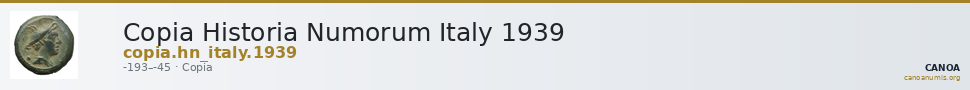 Copia Historia Numorum Italy 1939 — CANOA
