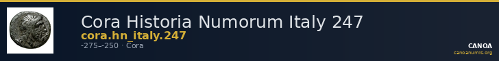 Cora Historia Numorum Italy 247 — CANOA