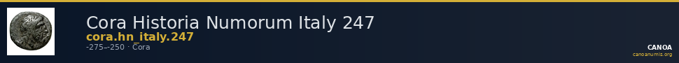 Cora Historia Numorum Italy 247 — CANOA
